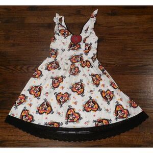Hot Topic Book of Life Printed white Dol La Muerte Dress Women's Size SM NWT